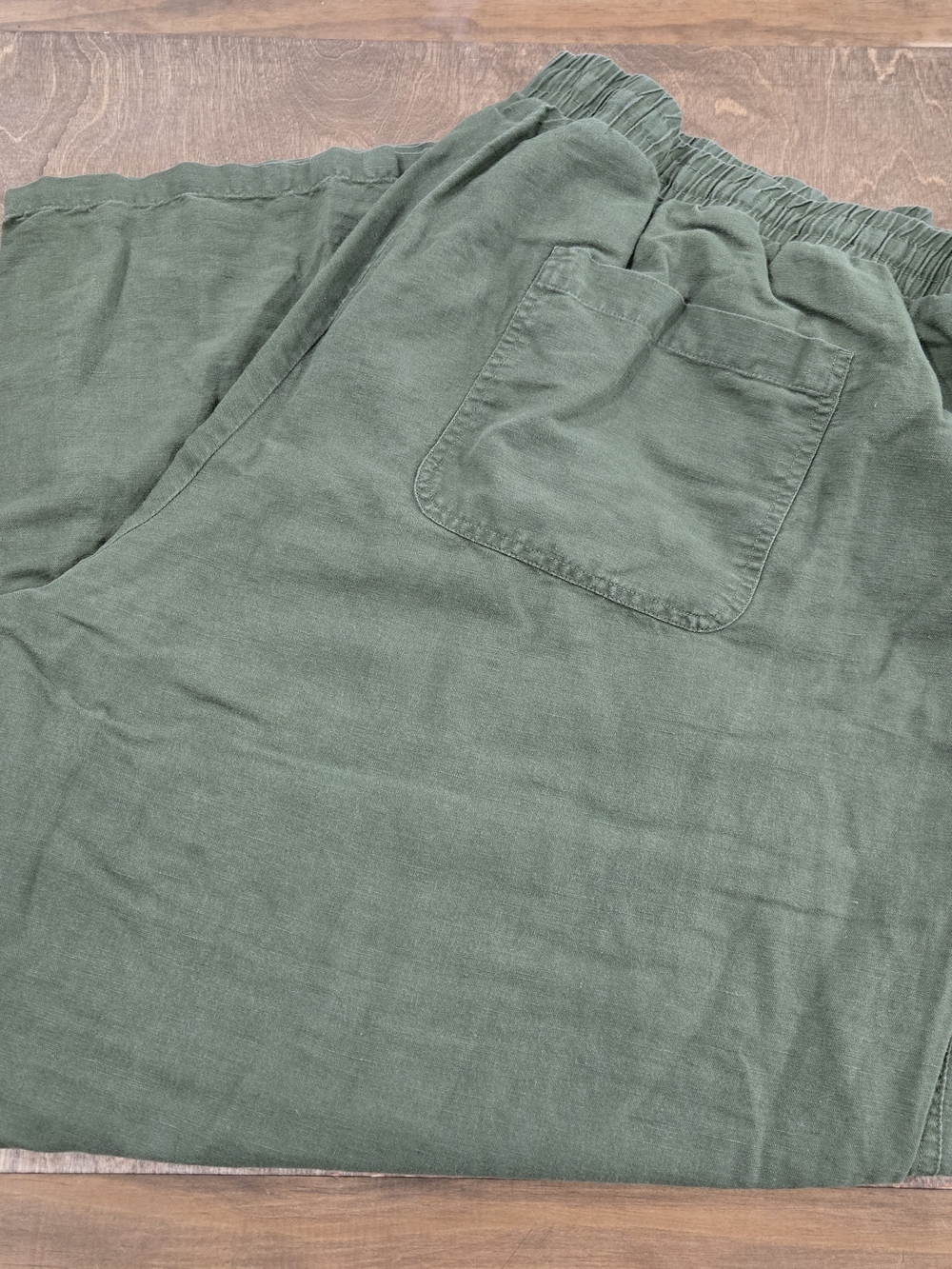 Amazon Essentials Womens Plus Size 5x Wide Leg Elastic-Waist Green Linen Pants
